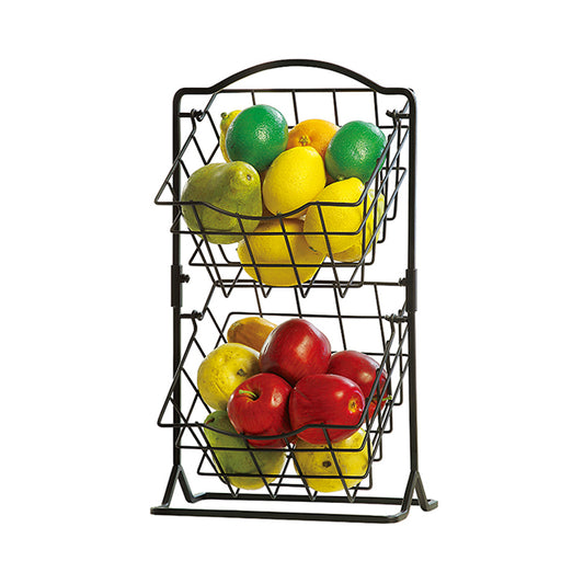 2-Tier Square Countertop Fruit Storage Basket