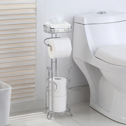 Heavyweight Toilet Tissue Paper Roll Storage Holder Stand