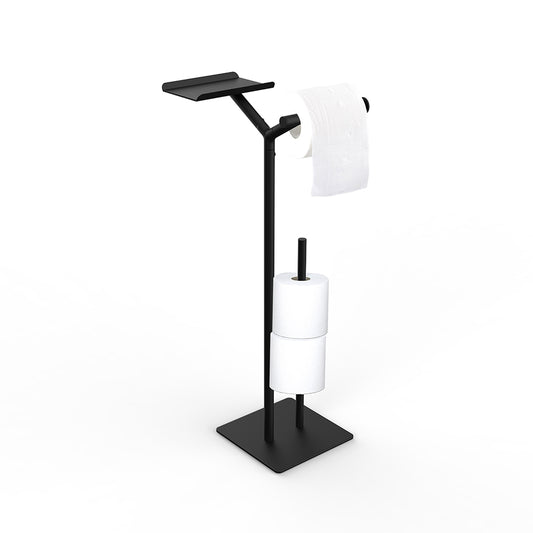 Y type Square Base Toiler Paper Holder with Reserve and Storage Shelf