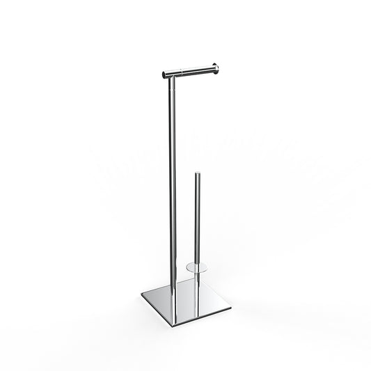 Square Base Toilet Tissue Paper Roll Holder Stand with Reserve