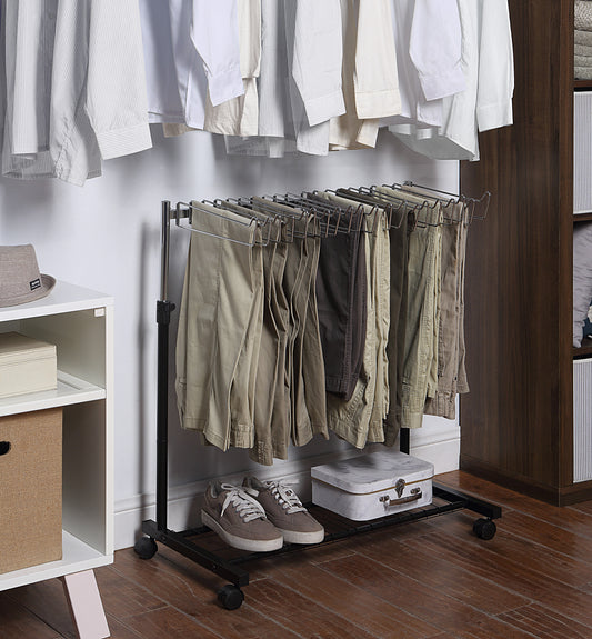 20 Pants/Jeans/Trouser Heigh Adjustable Rolling Trolley Cart