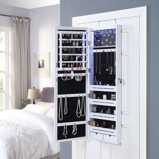 Over The Door Jewelry Armoire with Mirror
