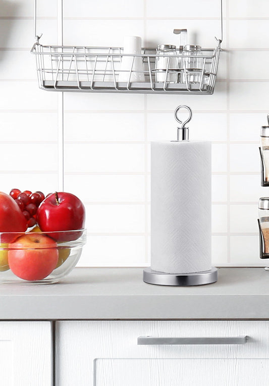 Heavy Weighted Sturdy Paper Towel Holder Stand Dispenser