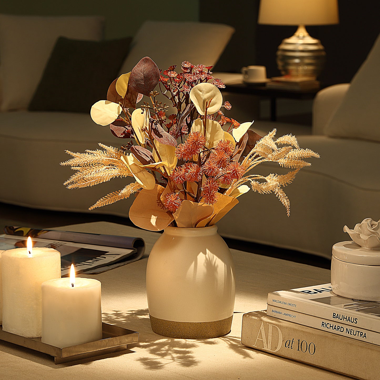 Timeless Luxe Bloom Collection – Premium Artisan Artificial Floral Decor for Home, Office, Events, and Indoor Spaces (Autumnal Harmony Bouquet)