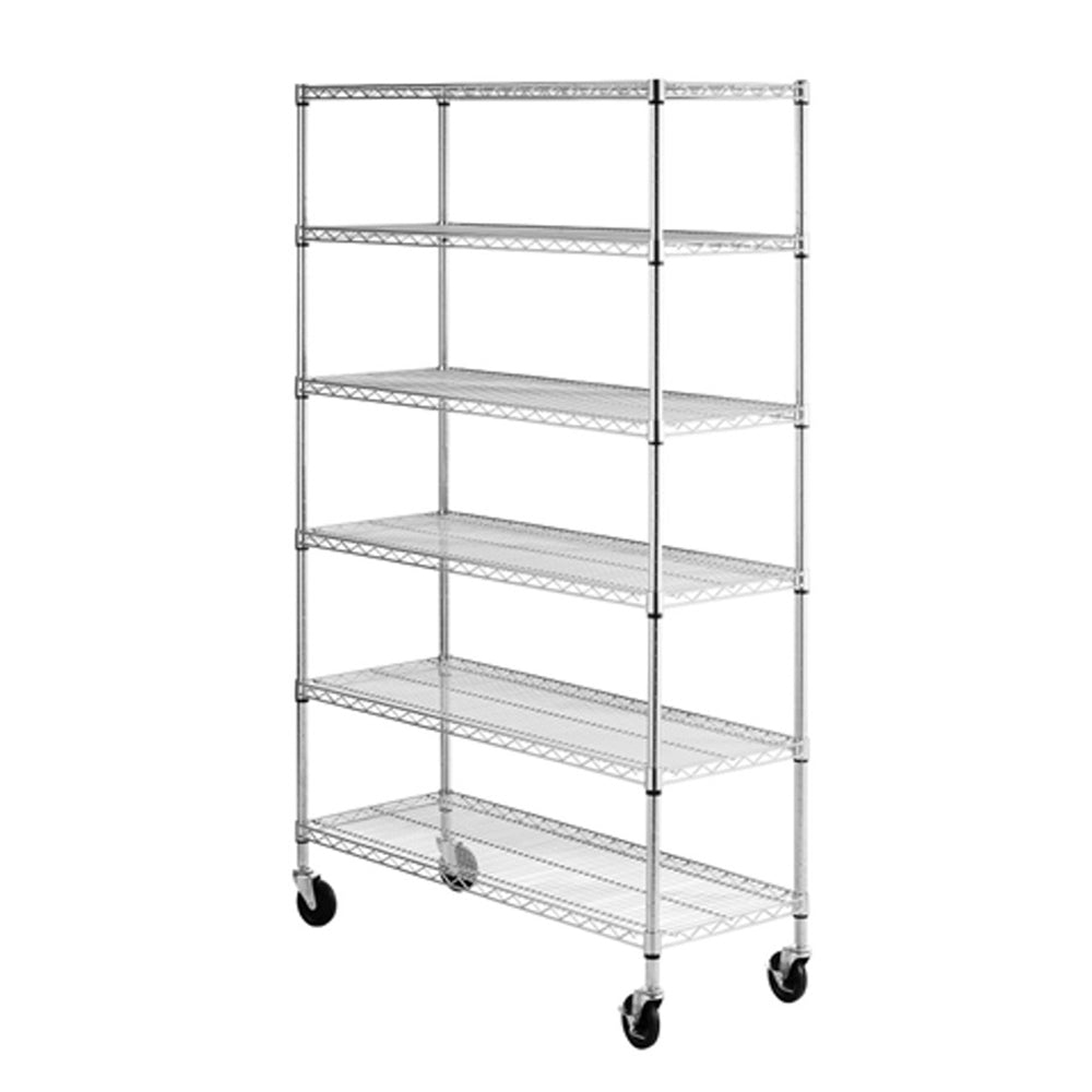 6 Tiers  Heavy Duty Wire Shelving with casters