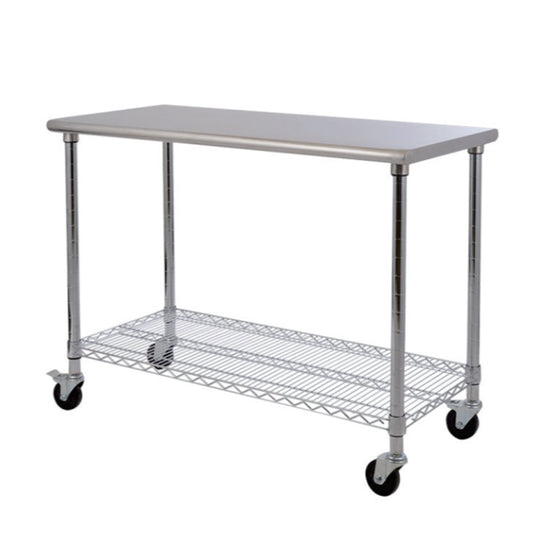 2 Tiers stainless steel top working table