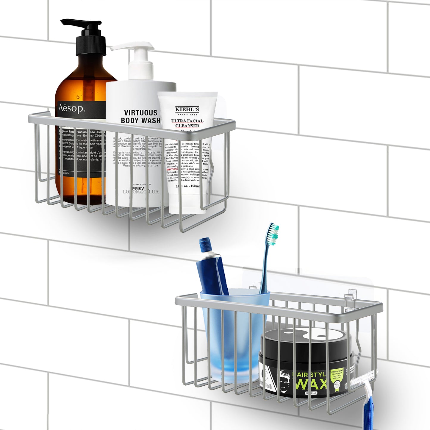 Adhesive Mount Classic NeverRust Aluminum Shower Caddy (Set of 1)