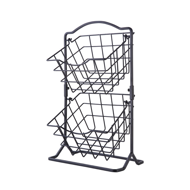 2-Tier Square Countertop Fruit Storage Basket
