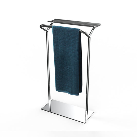 Freestanding Towel Rack With Storage Shelf