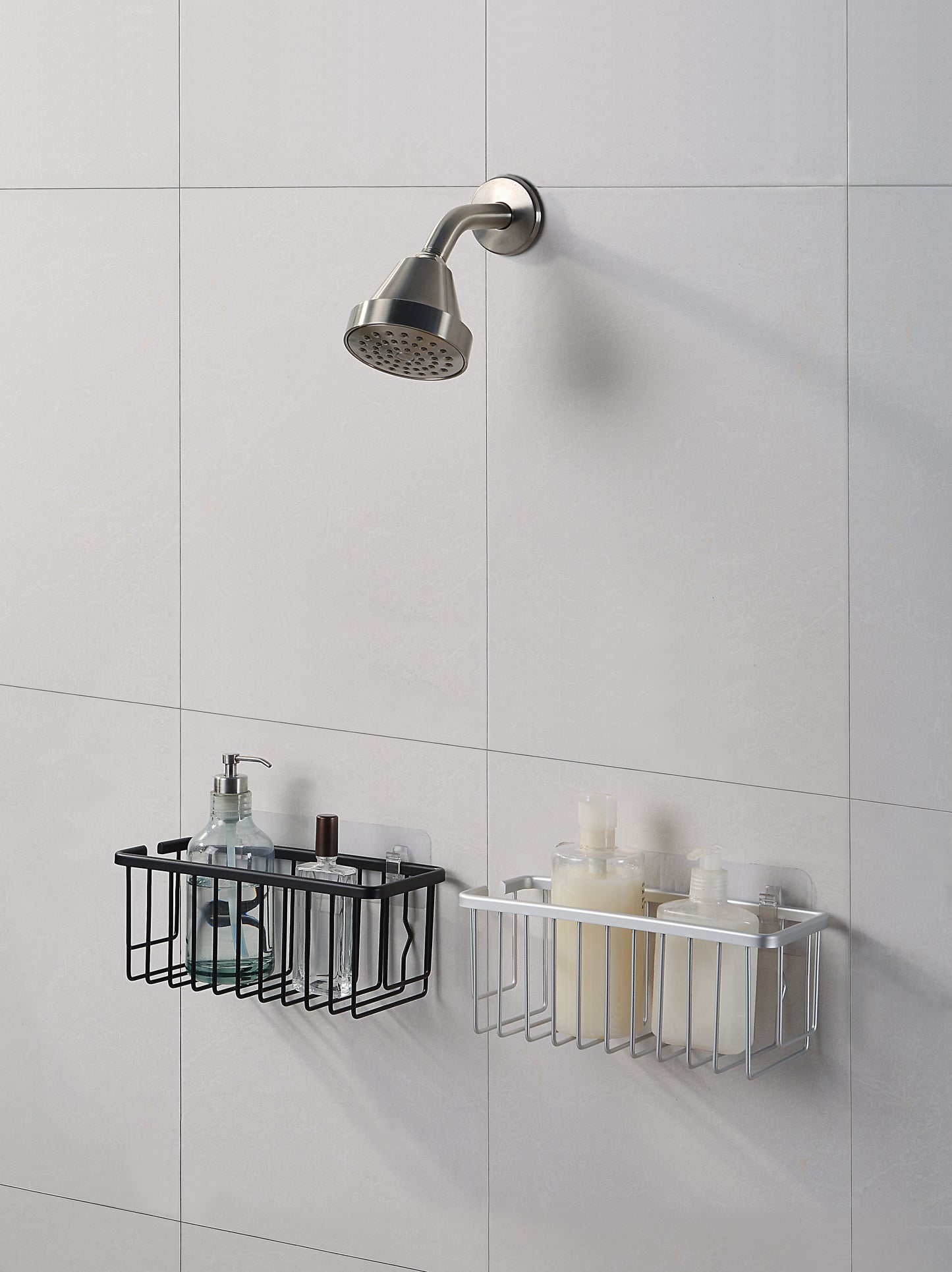 Adhesive Mount Classic NeverRust Aluminum Shower Caddy (Set of 2)