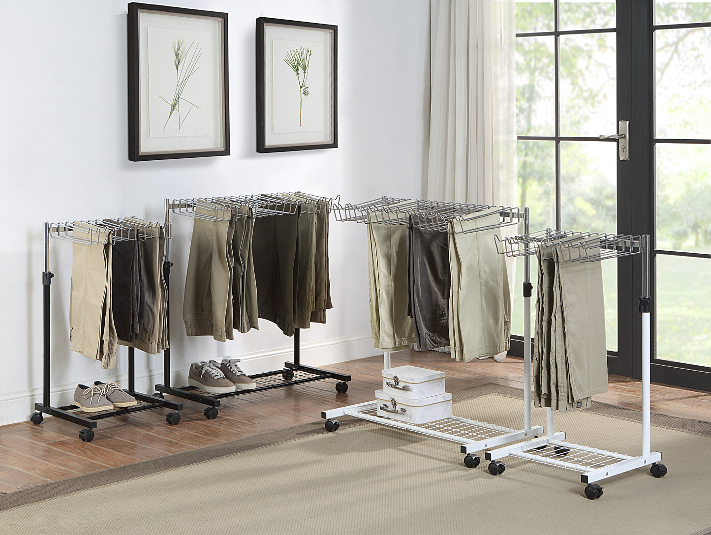 20 Pants/Jeans/Trouser Heigh Adjustable Rolling Trolley Cart