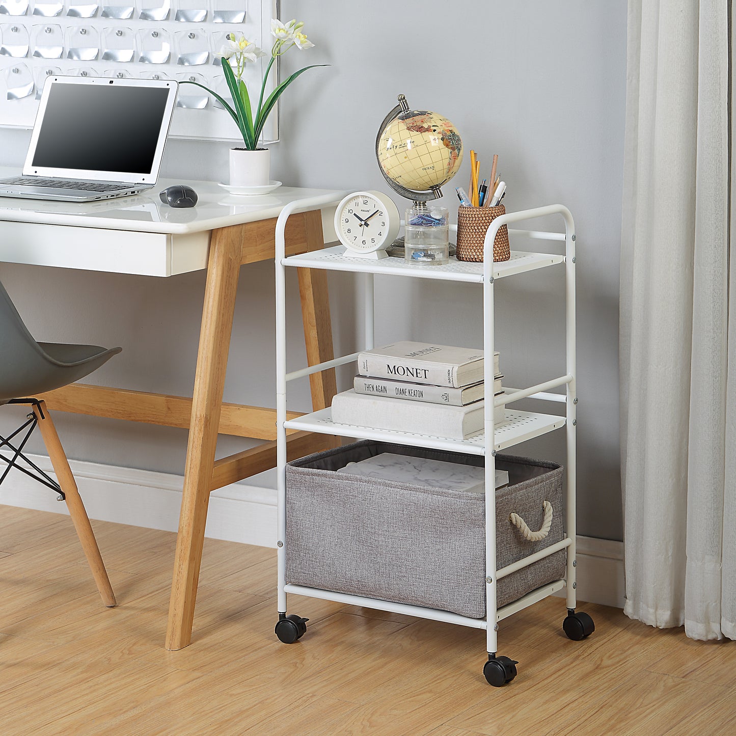 3-Tier Metal Rolling Utility Cart