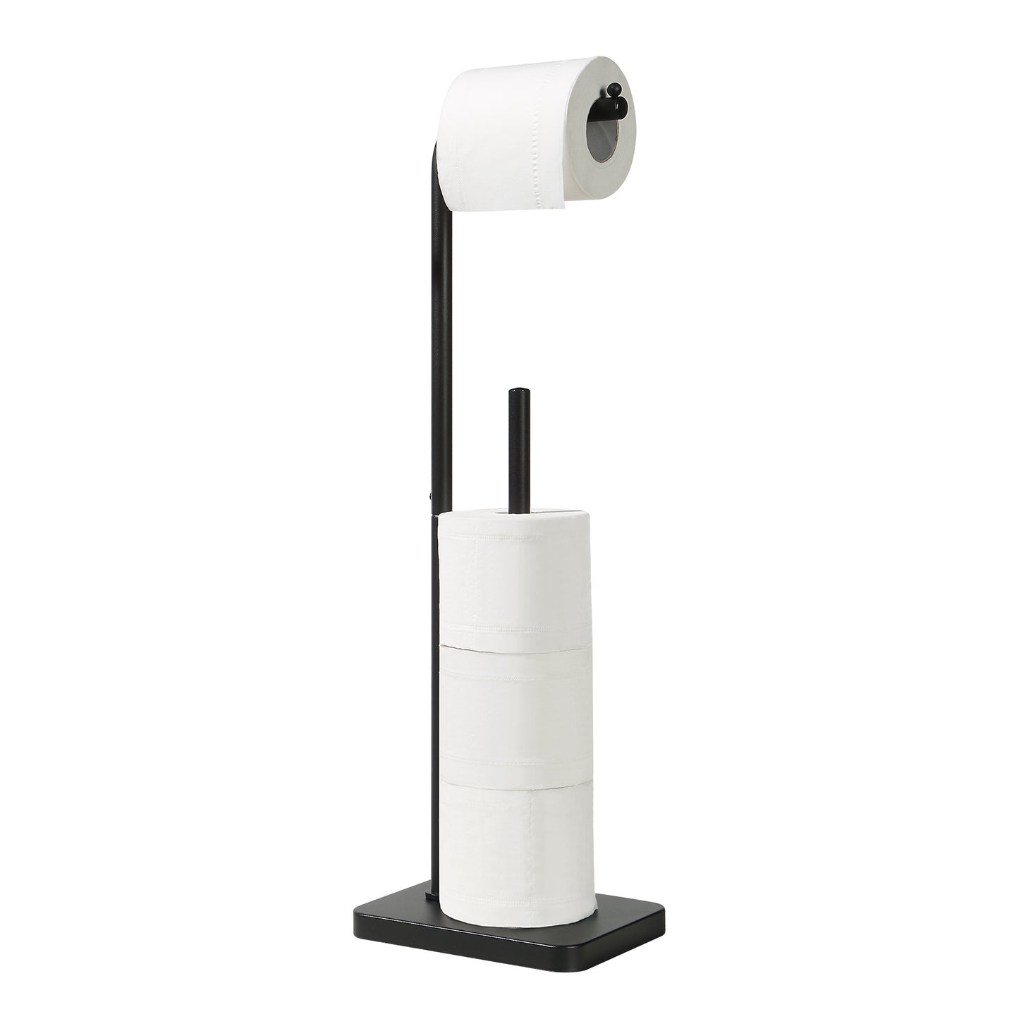 Toilet Tissue Paper Roll Holder Square Base Stand with Reserve