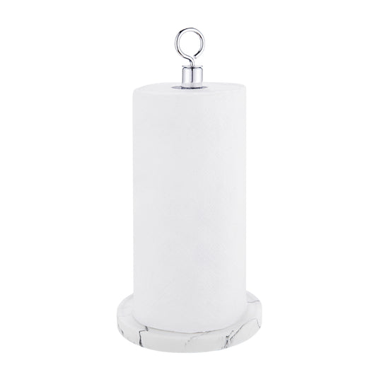 Heavy Weighted Faux Marble Paper Towel Holder Stand