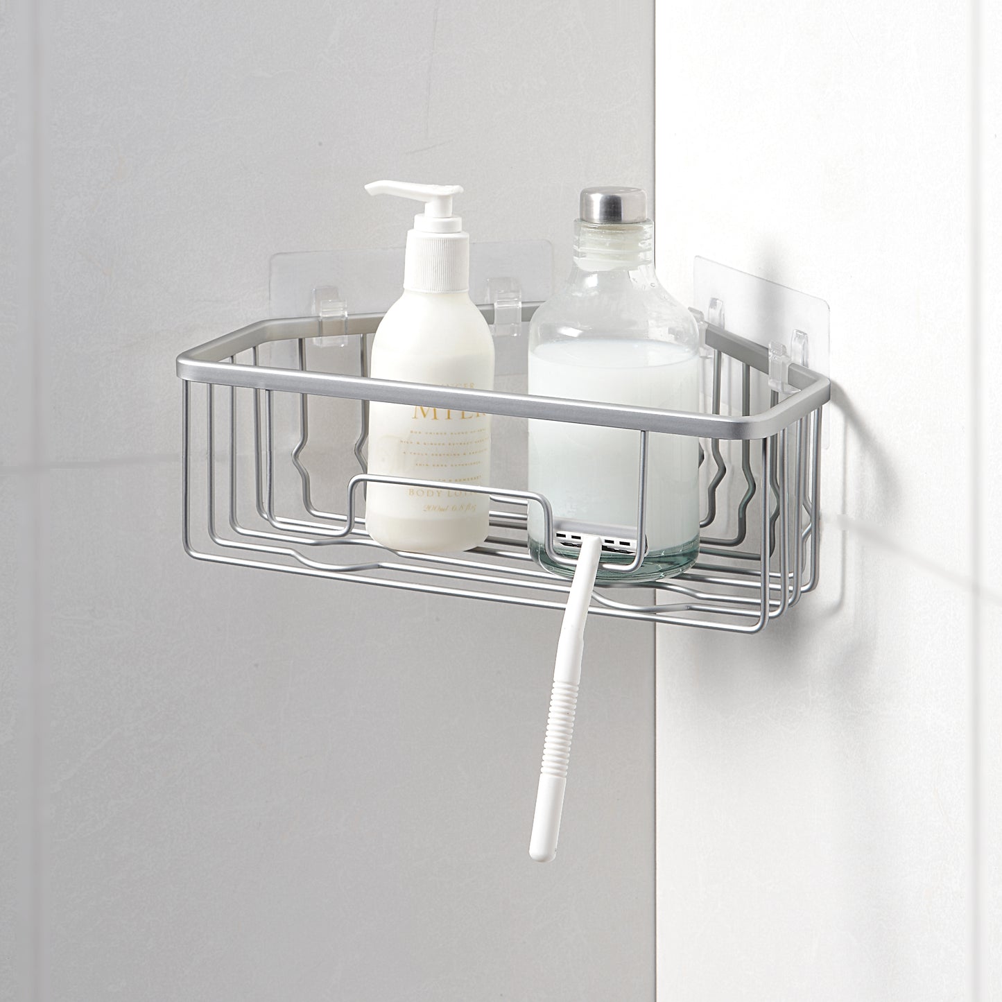 RustProof Aluminum Wall Mount Corner Shower Caddy