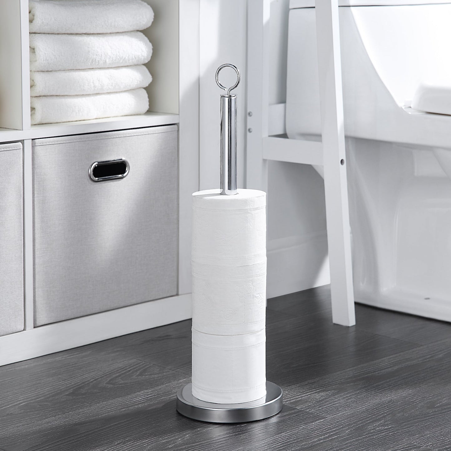 Elite Heavy Weighted Spare Toilet Paper Roll Holder Stand