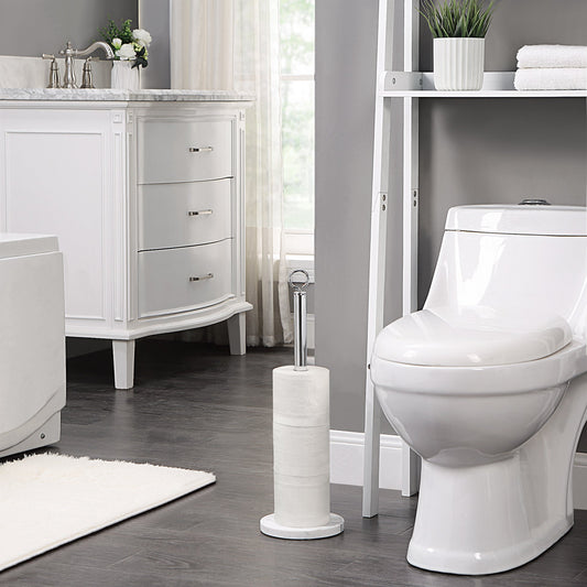Faux Marble Spare Toilet Paper Roll Holder Stand