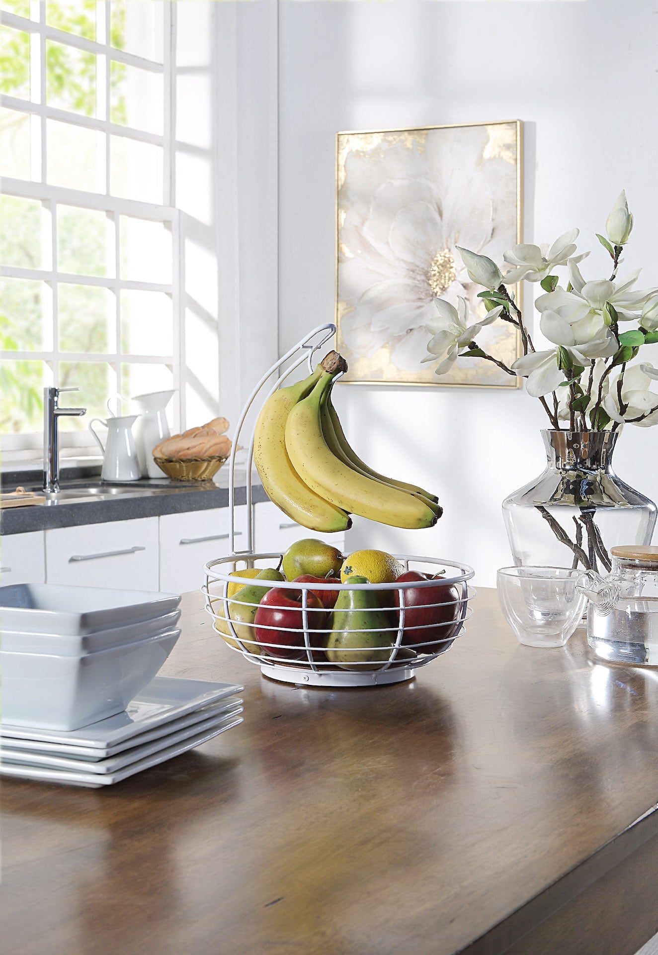 Classic Tabletop Wire Banana Fruit Basket Bowl Stand